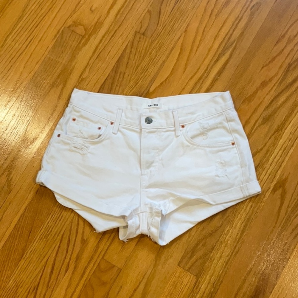 White denim GRLFRND jean shorts